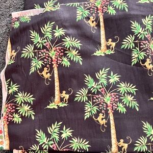 P Kaufmann Fabric Monkeys Palm Trees Copacabana Pat Freund Black 10 Yds X 56”